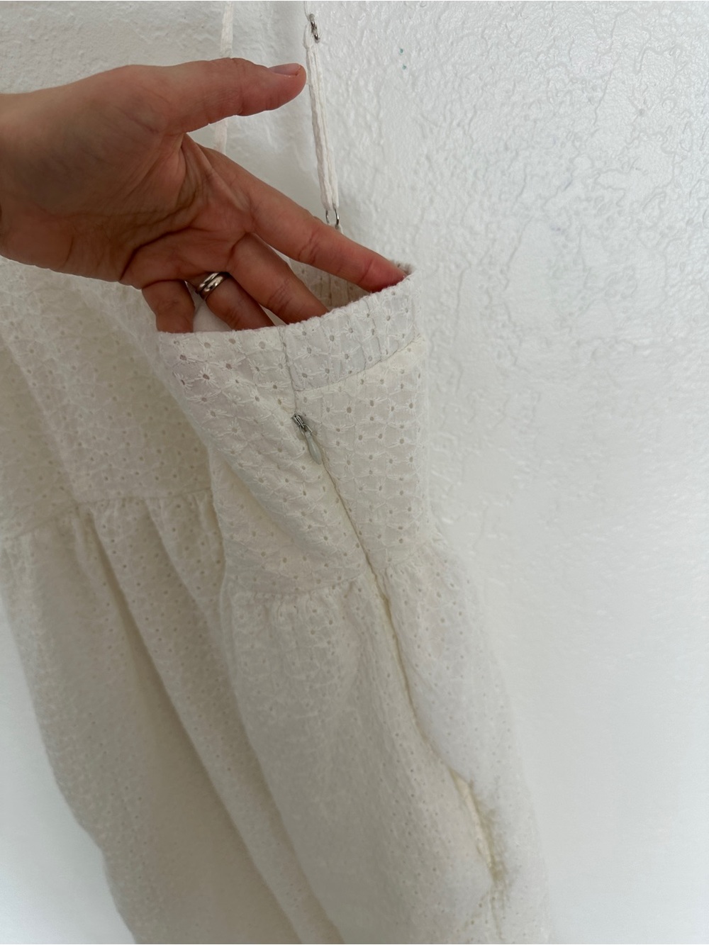 The Prairie by Rachel Ashwell Cream Eyelet Midi Dress with Spaghetti Straps 2 - Picture 5 of 8